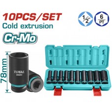 TOTAL ΣΕΤ ΚΑΡΥΔΑΚΙΑ ΑΕΡΟΣ ΕΞΑΓΩΝΑ ΜΑΥΡΑ ΜΑΚΡΙΑ 1/2" 10ΤΕΜ THKISD12102L